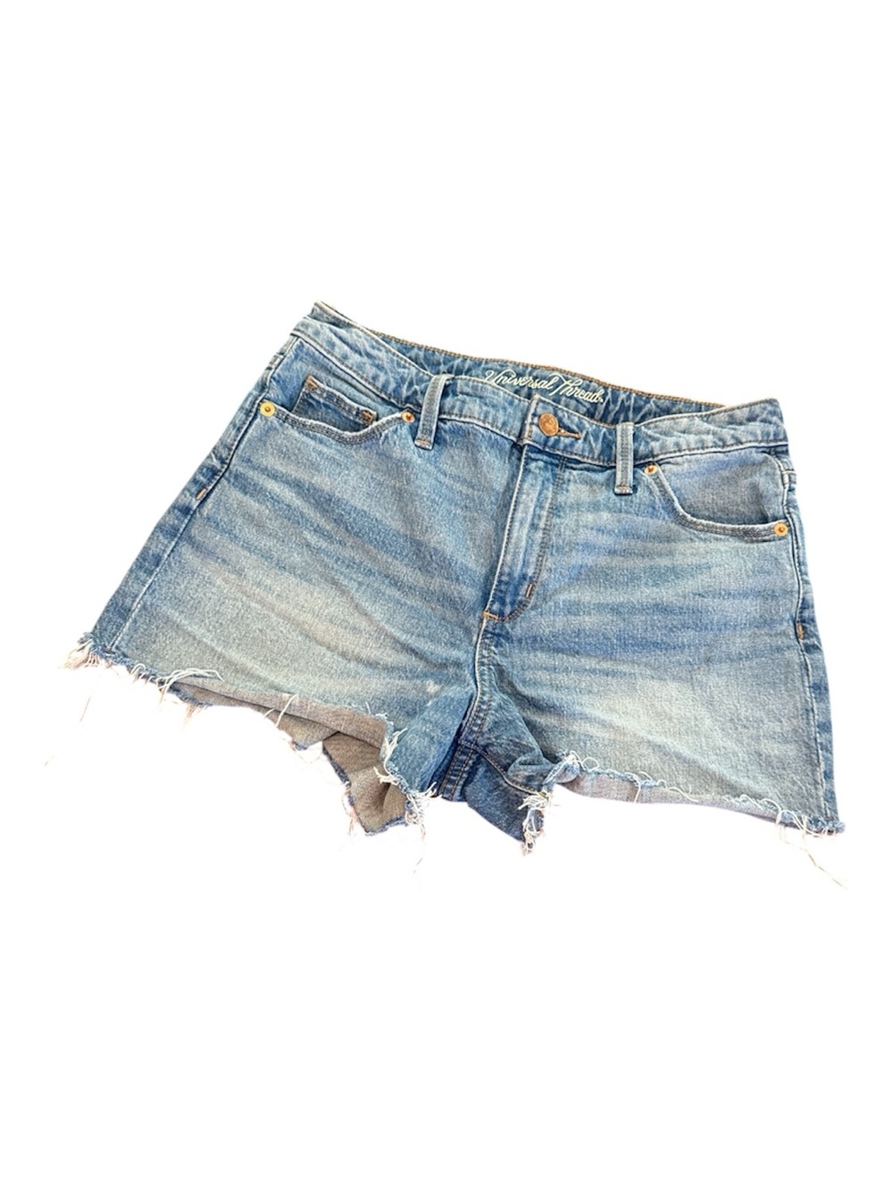 Universal Thread Womens High Rise Shortie Distressed Denim Shorts size 6/28